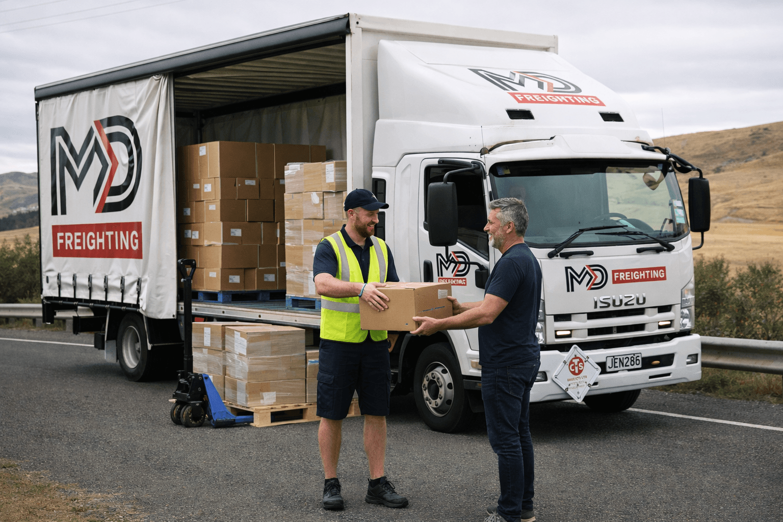 MD Freighting driver handing over a delivery